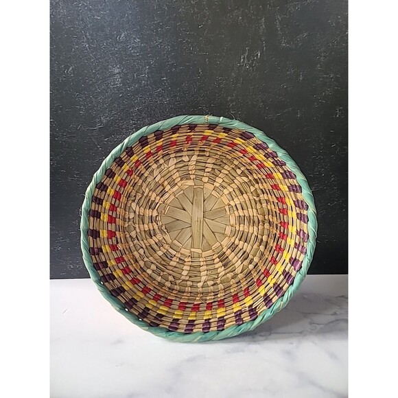 Vintage Striped Woven Basket - Picture 3 of 10